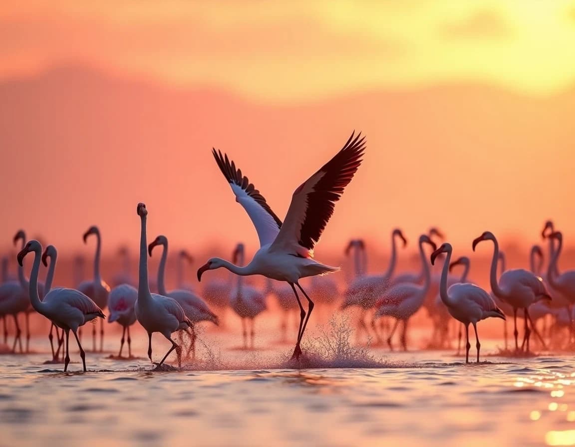 Flame of the Lake — Flamingos Take Flight