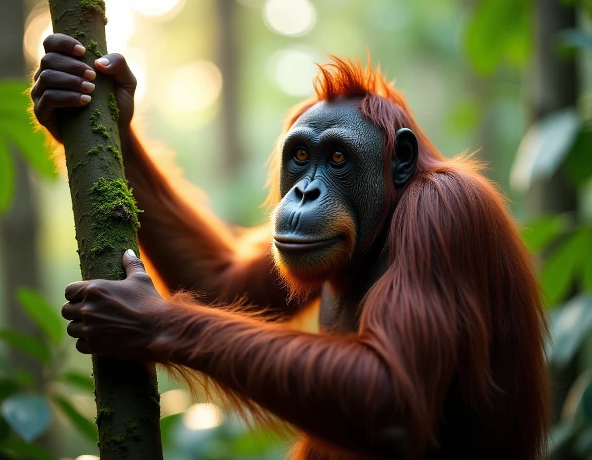 Borneo Orangutan Rainforest Portrait — AI Photo Prompt