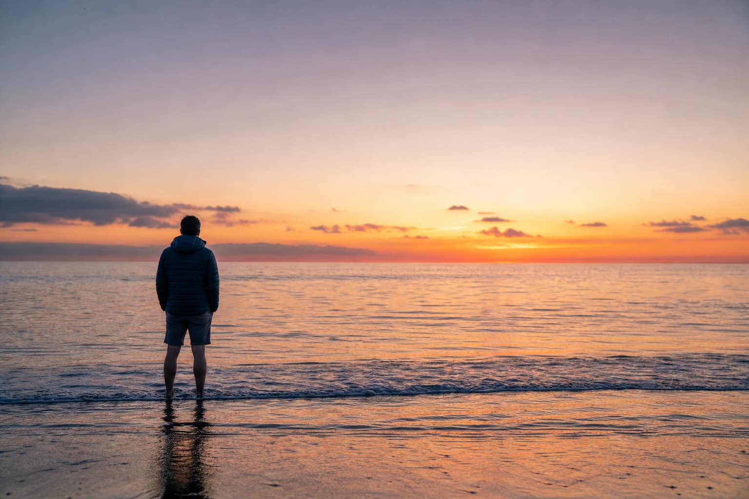Figura en el Horizonte – Prompt de Paisaje Marino con IA