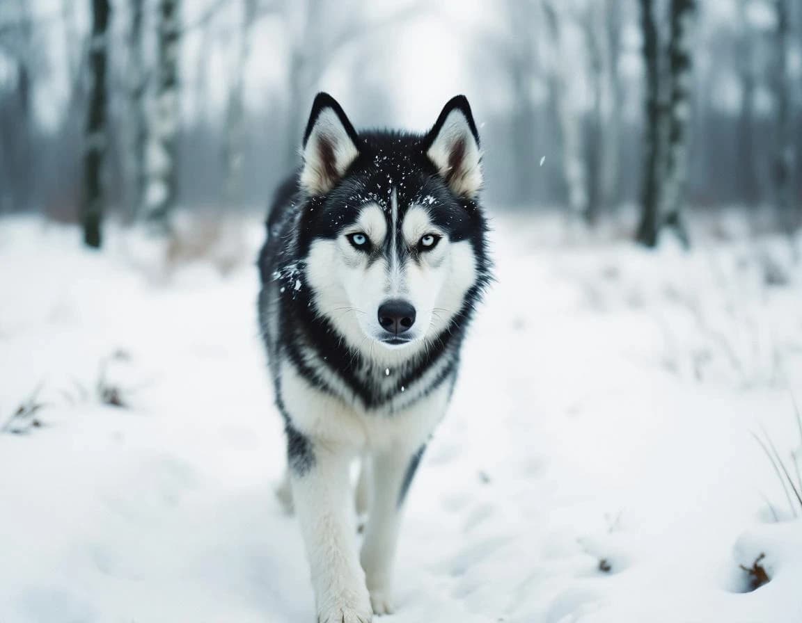 Husky siberiano en nieve — prompt para imagen generada con IA