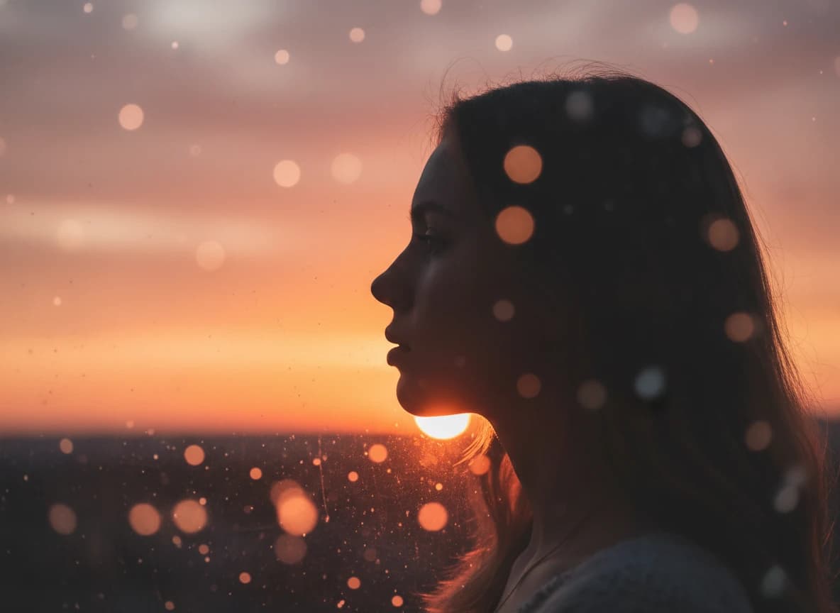 Silhouette at Sunset Through Glass — AI Image Prompt