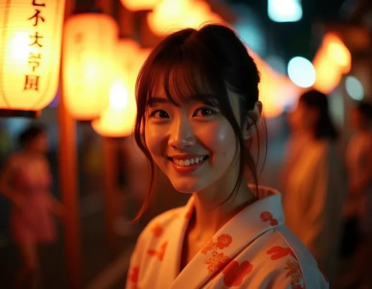 提灯が灯す、夏の微笑み