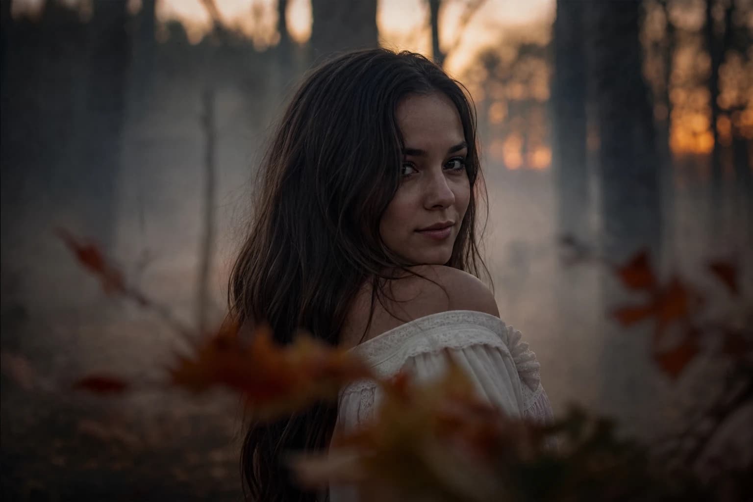 Prompt de IA: retrato cinematográfico con mirada sobre el hombro