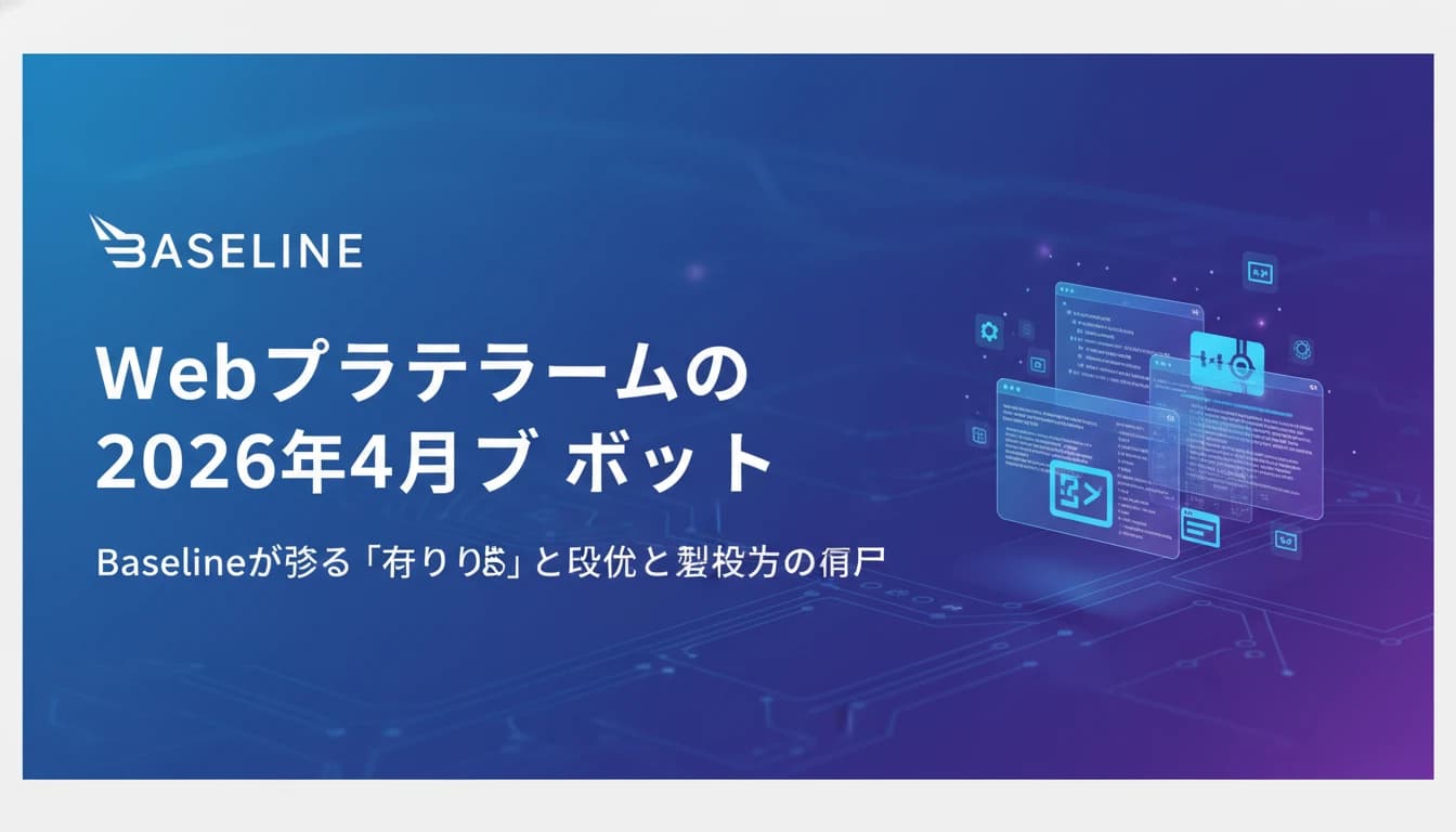 Webプラットフォームの2026年4月アップデート：Baselineが示す「当たり前」の進化と開発者の視点