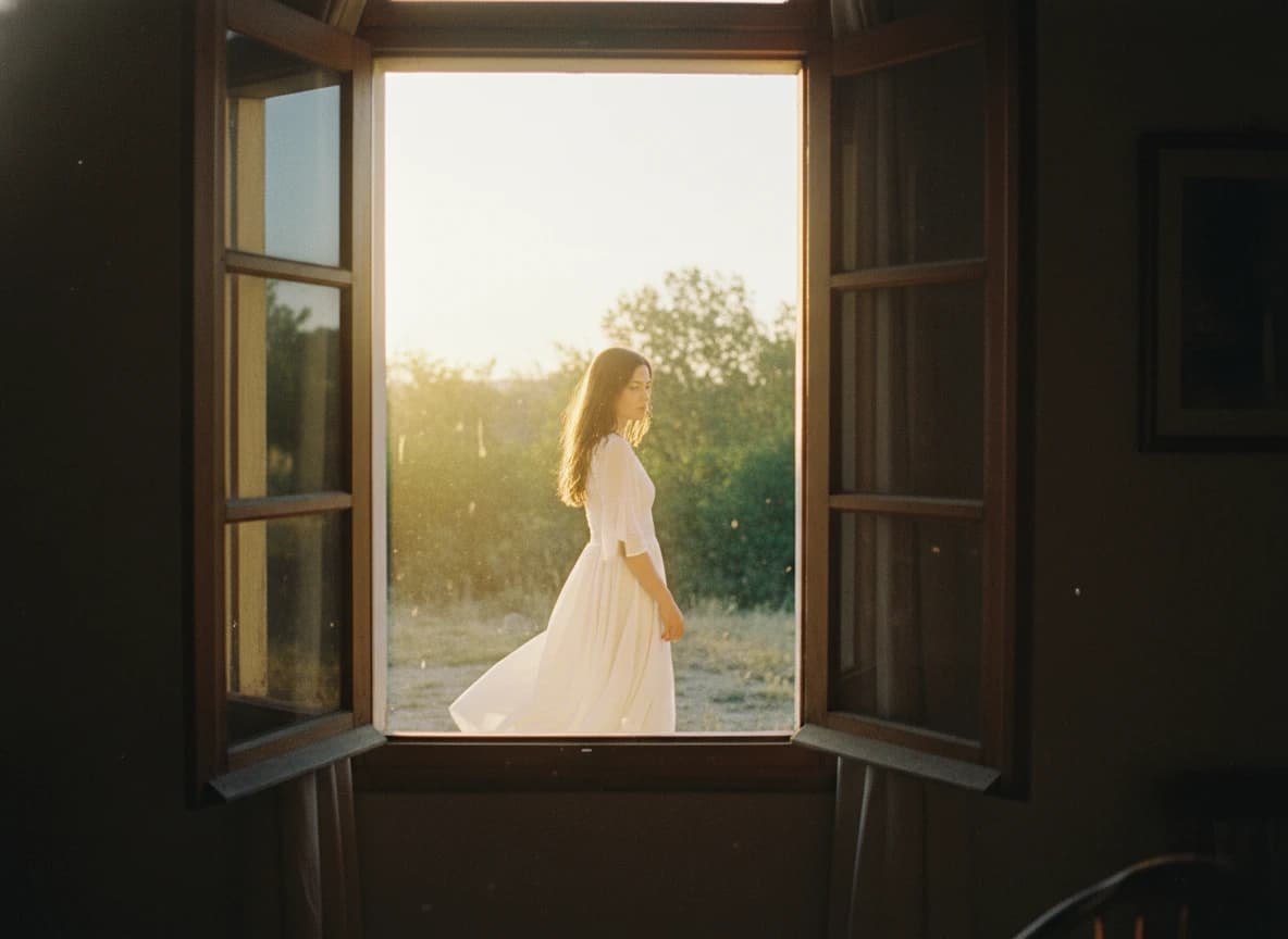 Prompt de foto cinemática con luz de ventana – ejemplo IA