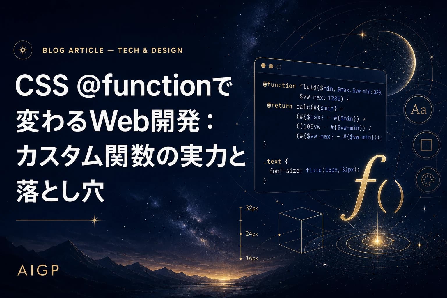 CSS @functionの作例と落とし穴：カスタム関数プロンプト集