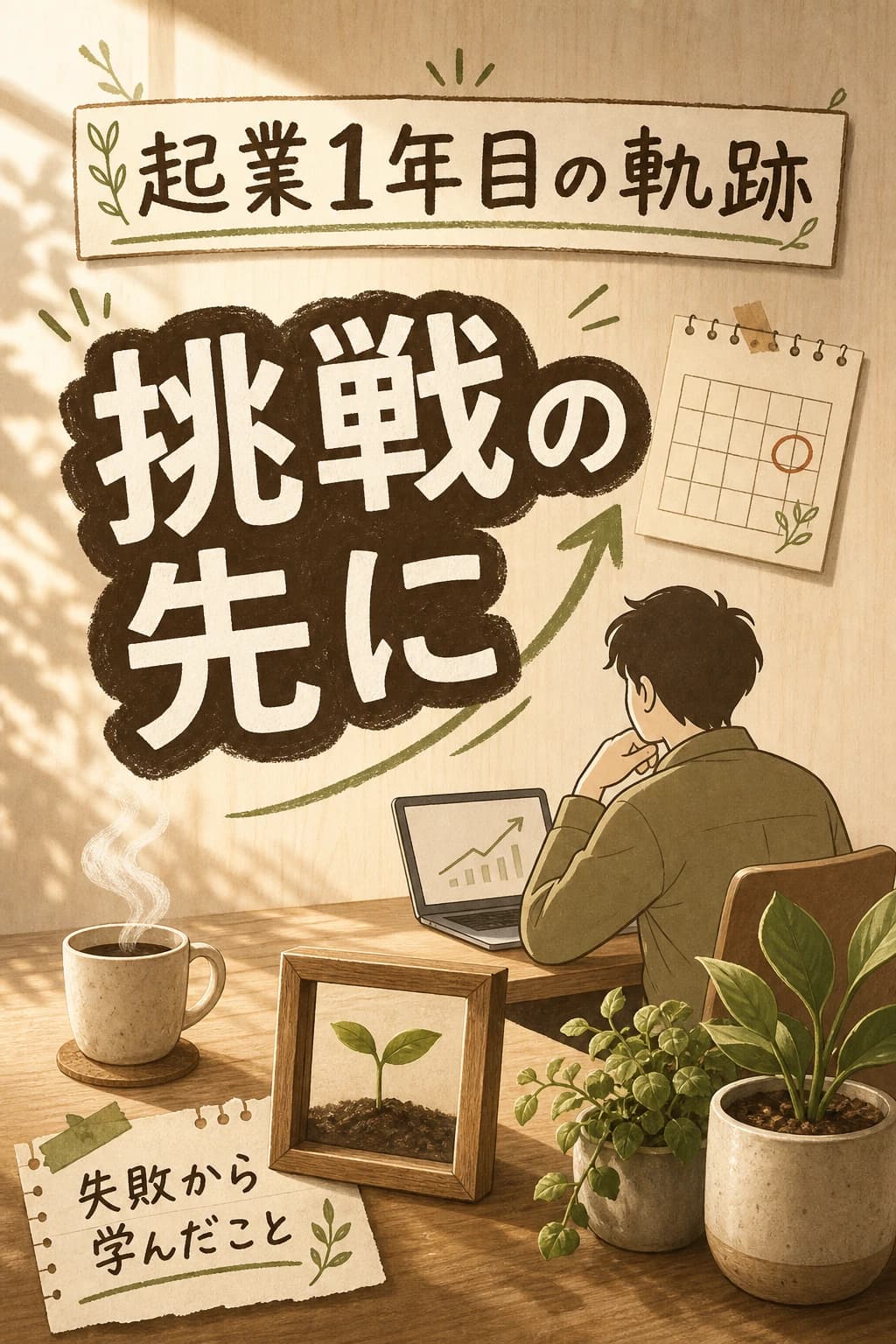 起業1年目LP縦型バナーのAI生成プロンプト作例