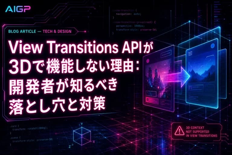 View Transitions APIで3Dが動かない原因と対策【開発者向け解説】