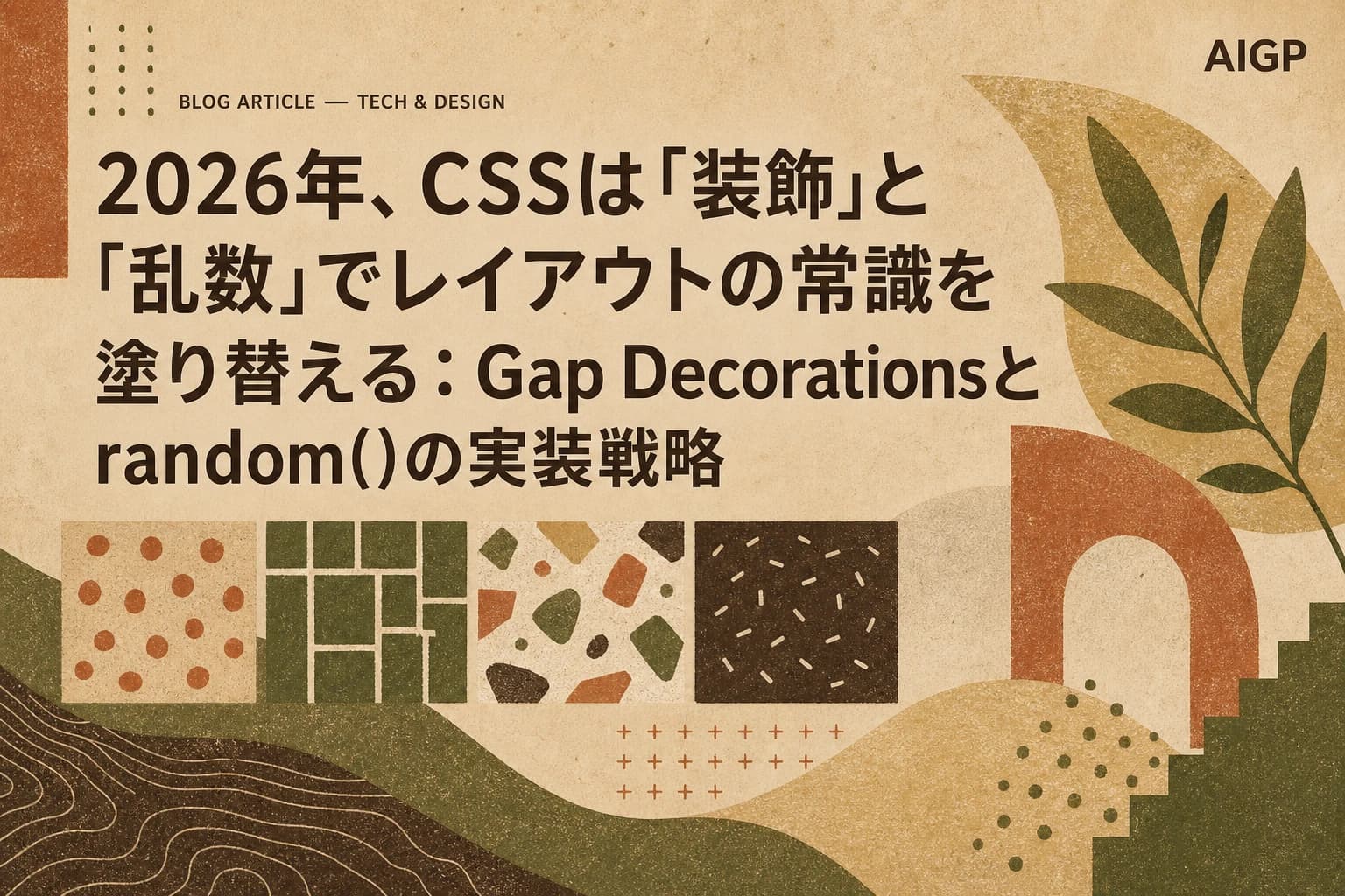 2026年、CSSは「装飾」と「乱数」でレイアウトの常識を塗り替える：Gap Decorationsとrandom()の実装戦略