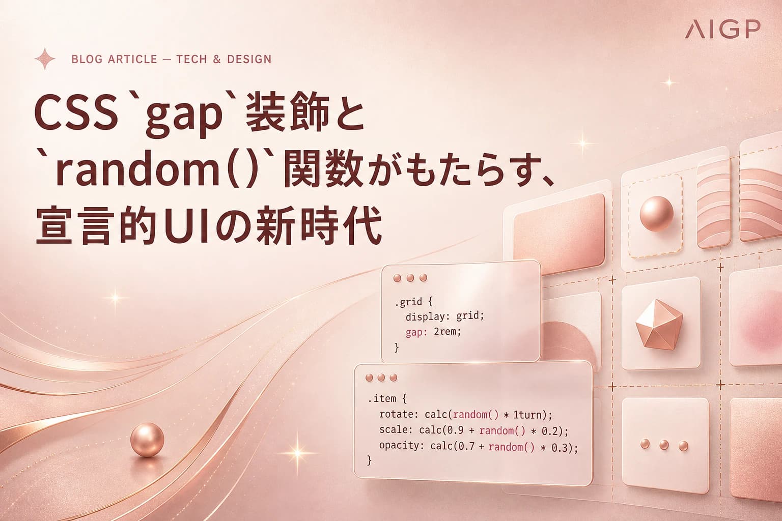 CSS `gap`装飾と`random()`関数がもたらす、宣言的UIの新時代