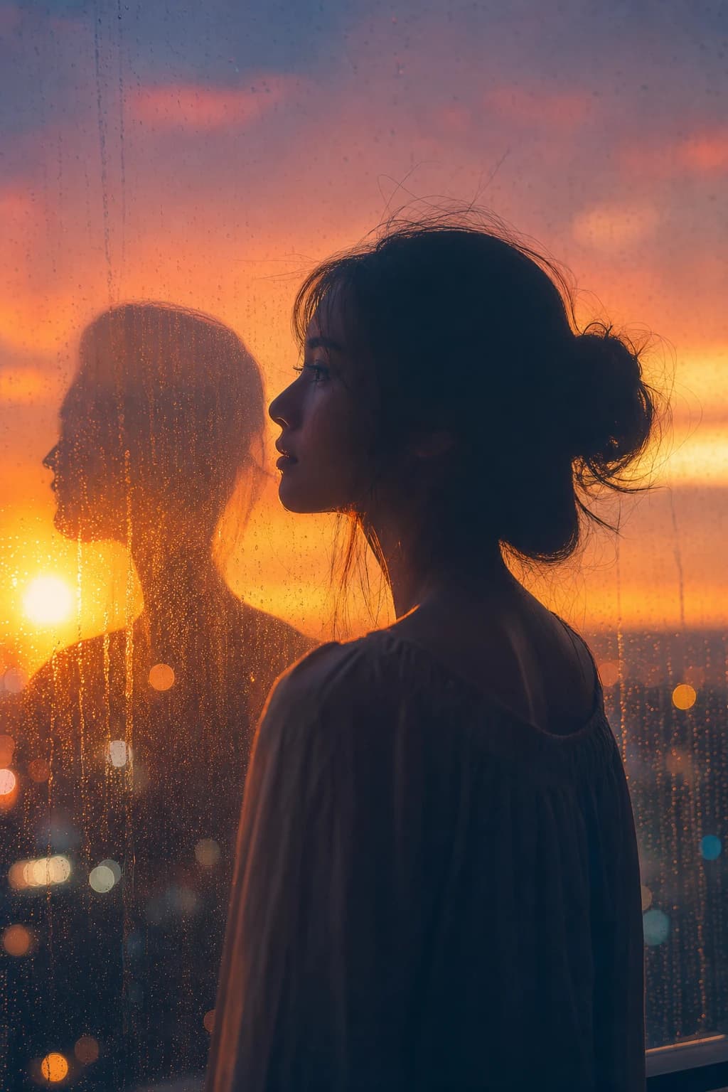 溶ける、ガラス越しの横顔