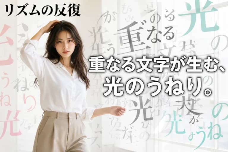 繰り返す文字の躍動、光の層へ