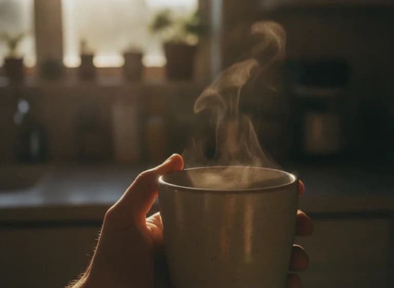 朝のコーヒー、指先で温もりを掬う