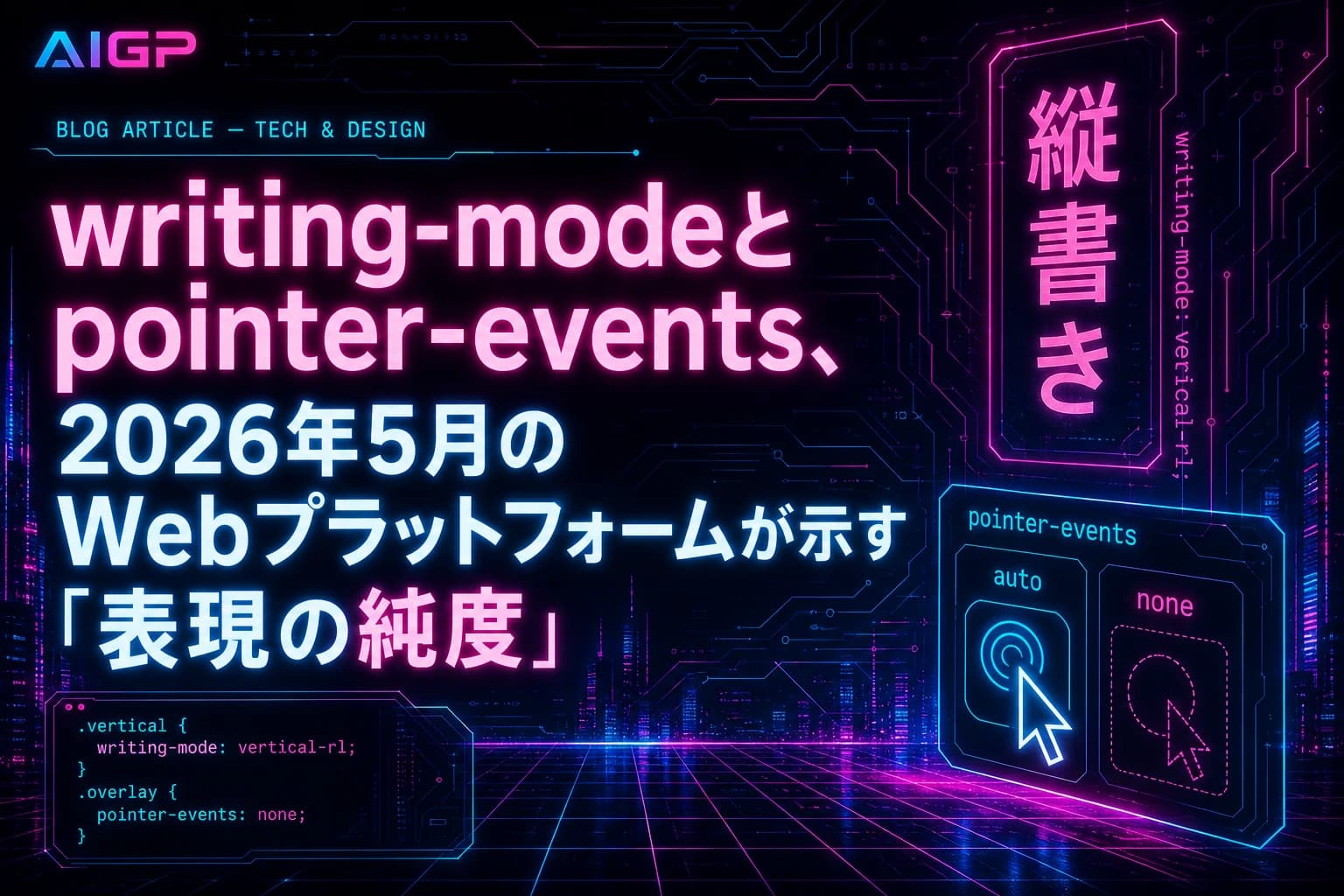 writing-modeとpointer-events、2026年5月のWebプラットフォームが示す「表現の純度」