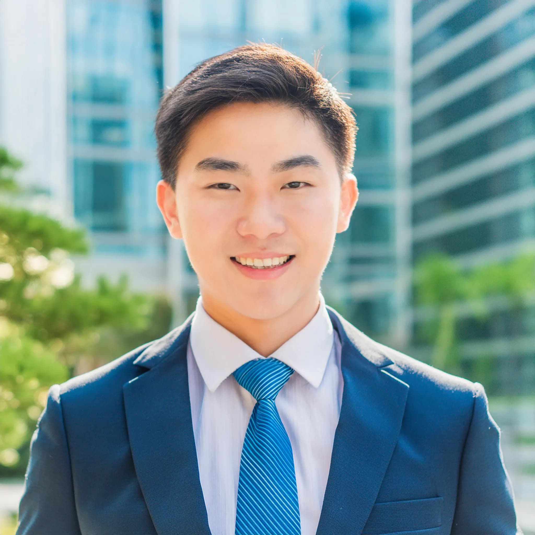 スーツを着ている20代男性