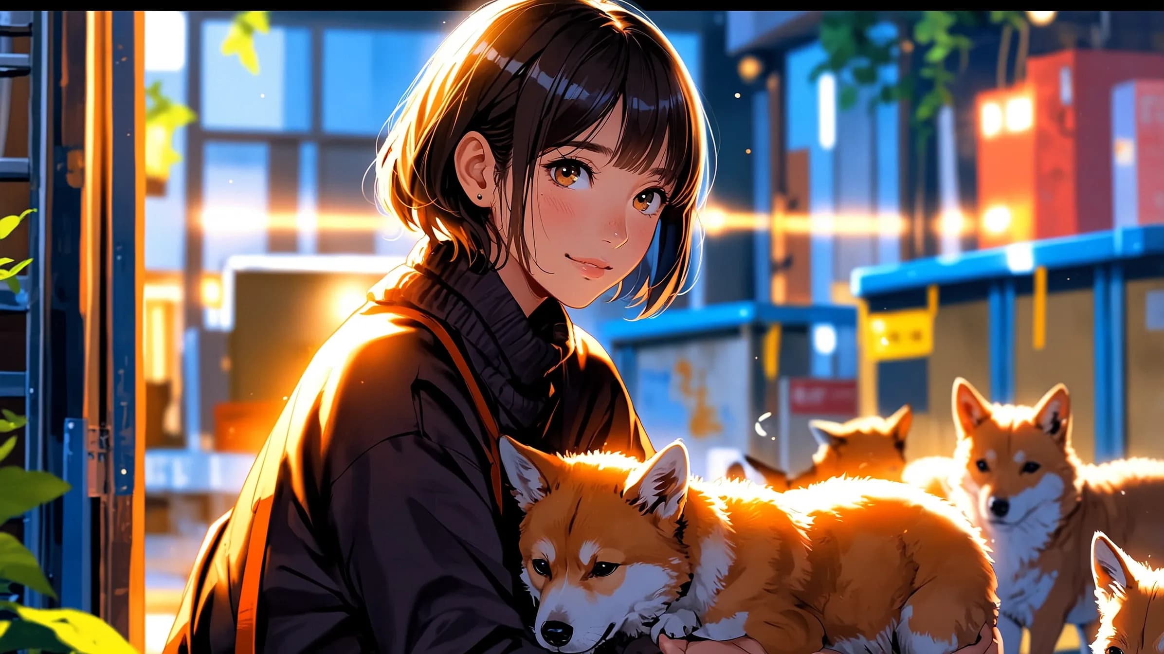Prompt IA: mujer cuidando animales rescatados