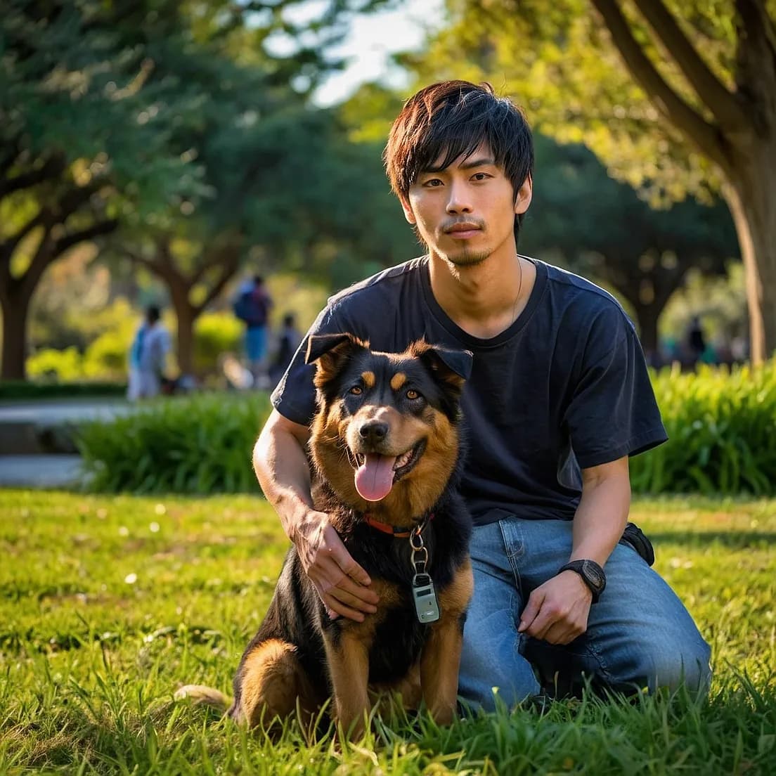 犬と男性