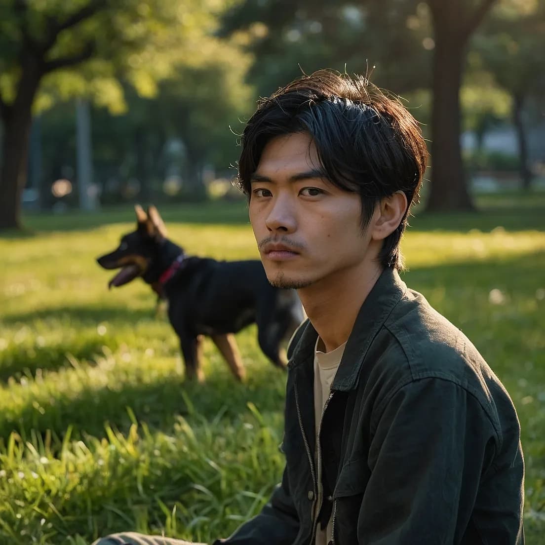 犬と男性