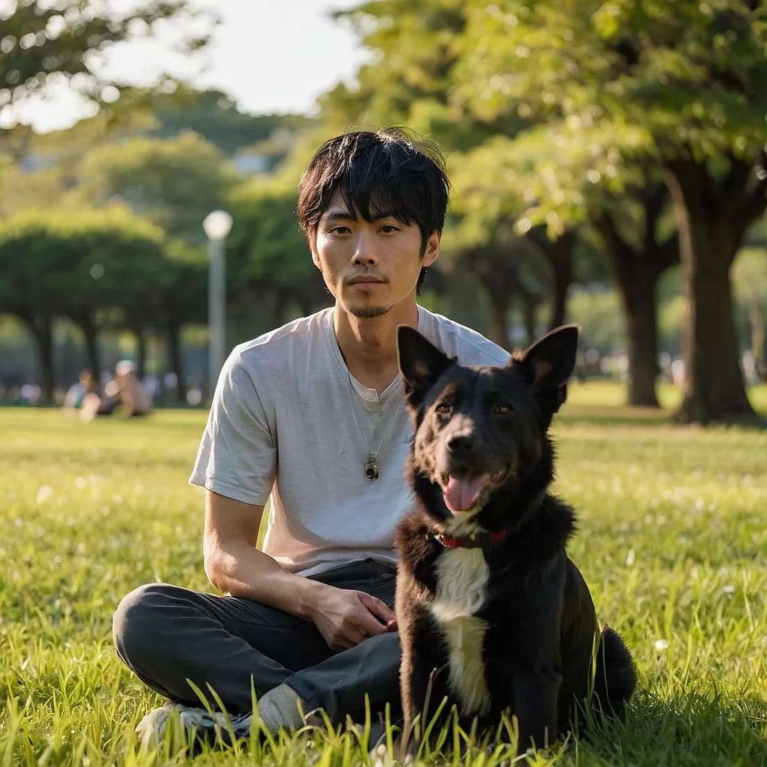 犬と男性