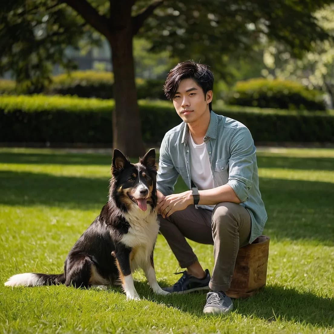 犬と男性