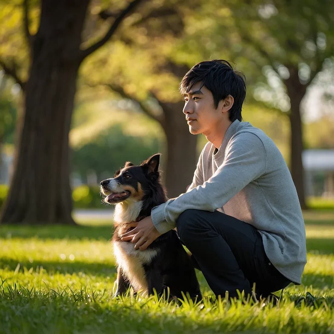 犬と男性