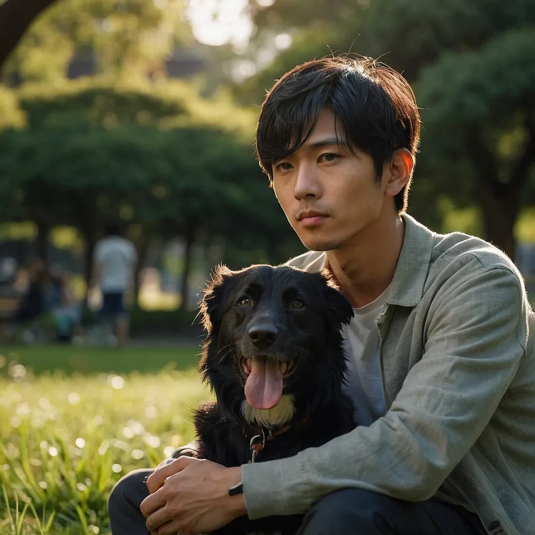 犬と男性