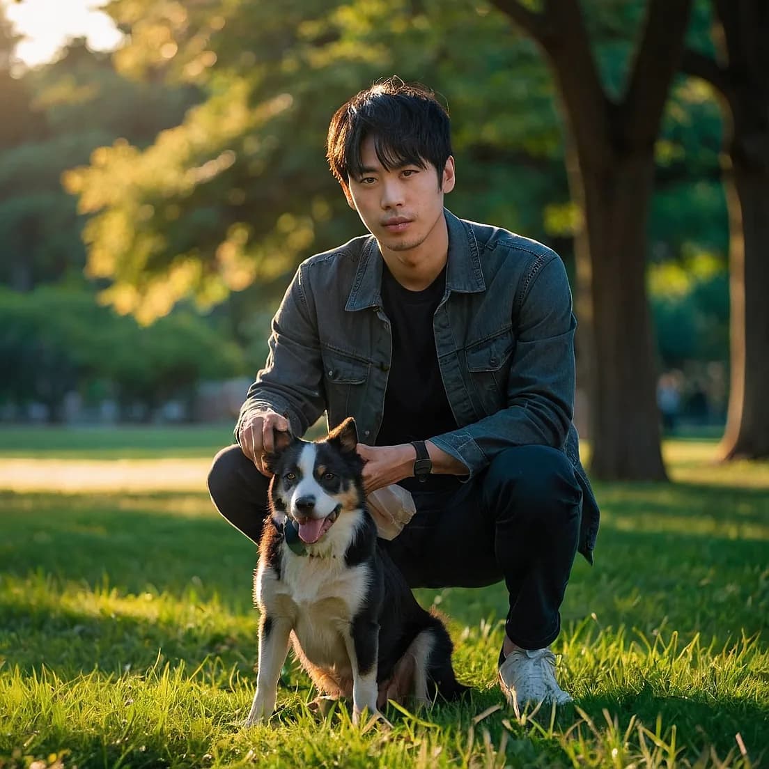 犬と男性