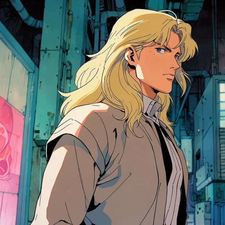 ロボットアニメ風の男性