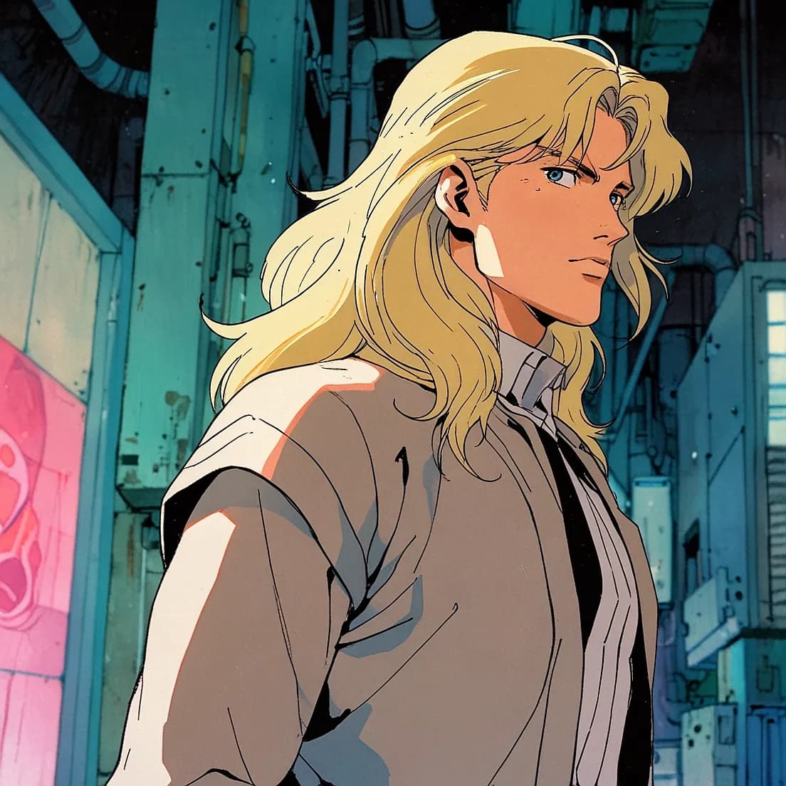 ロボットアニメ風の男性