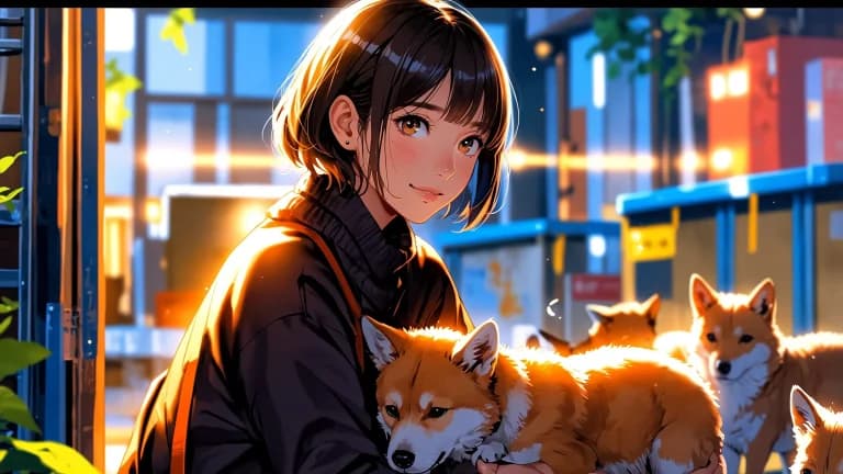 動物保護をする女性