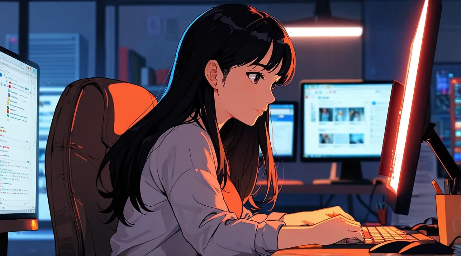 WEBデザインの仕事をする女性