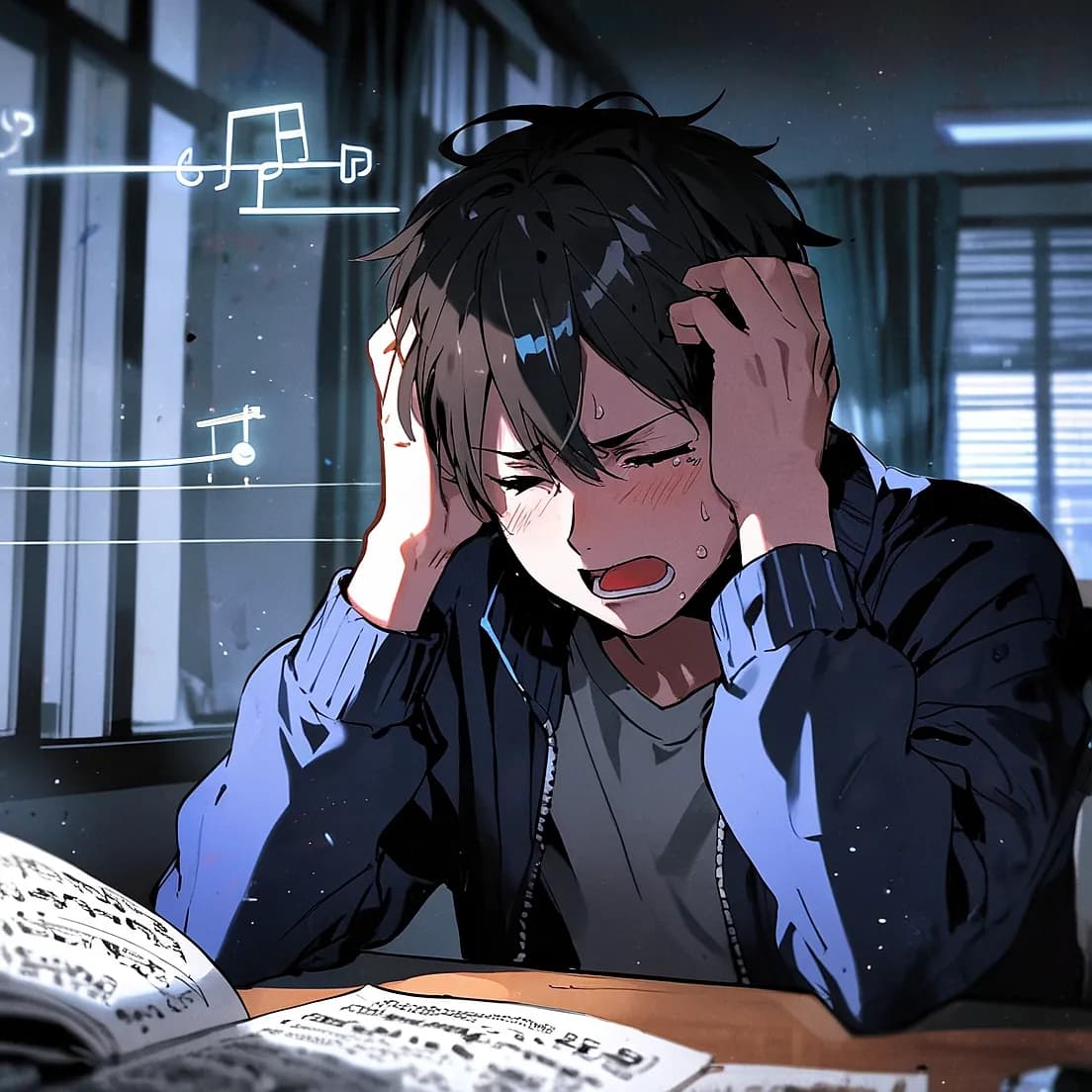 騒音に悩む男性