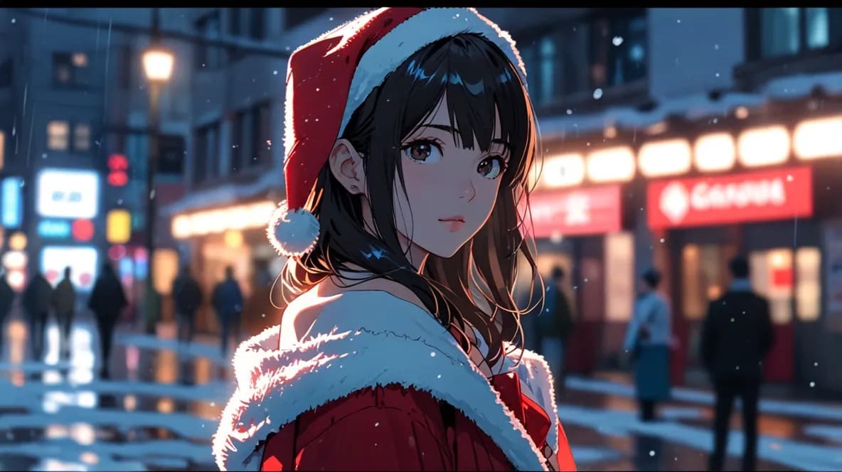 サンタっぽいコスチュームの女の子