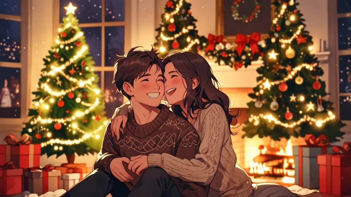 クリスマスを楽しむカップル