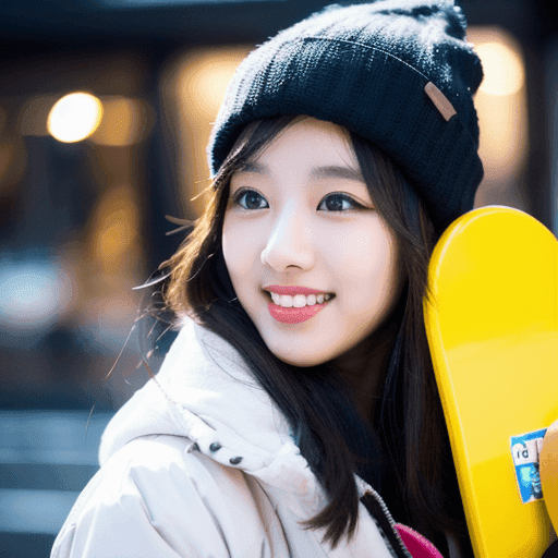 スノーボーダー風の女性