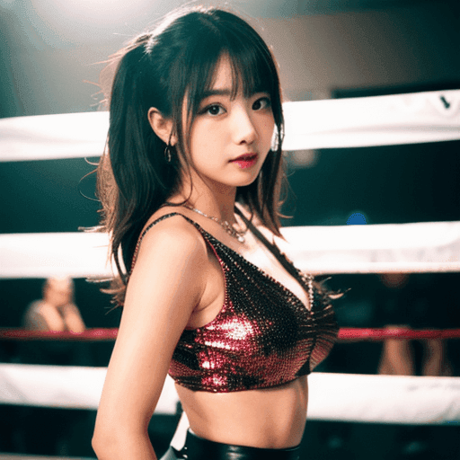 ラウンドガール風の女性