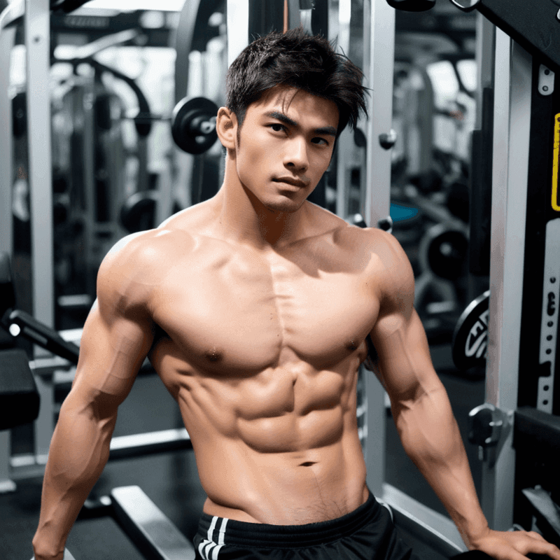 鍛え抜かれた体の男性