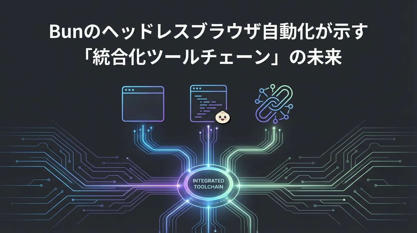 Bunのヘッドレスブラウザ自動化が示す「統合化ツールチェーン」の未来