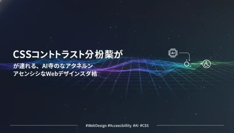 CSSコントラスト関数が変える、AI時代のアクセシブルなWebデザイン戦略