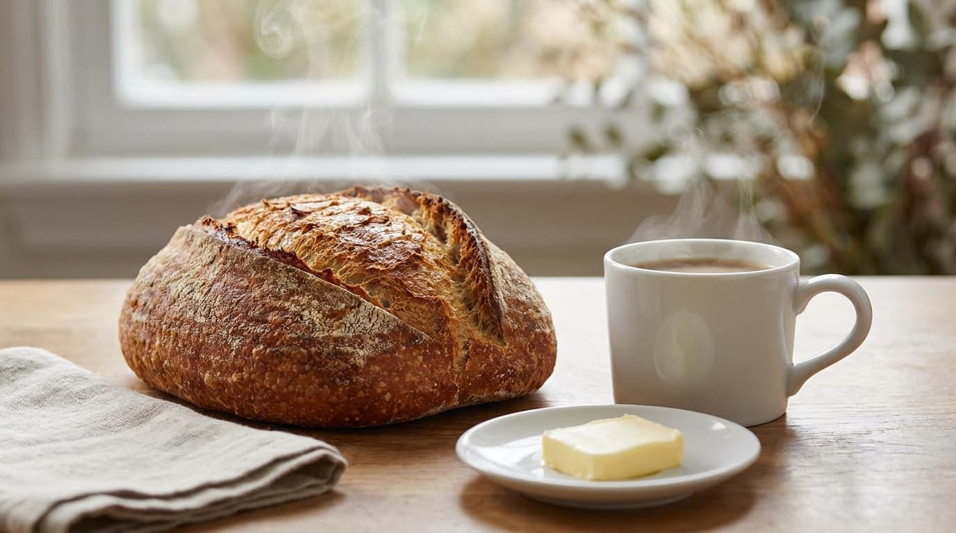焼き立てパンとコーヒーのプロフェッショナルなメニュー写真