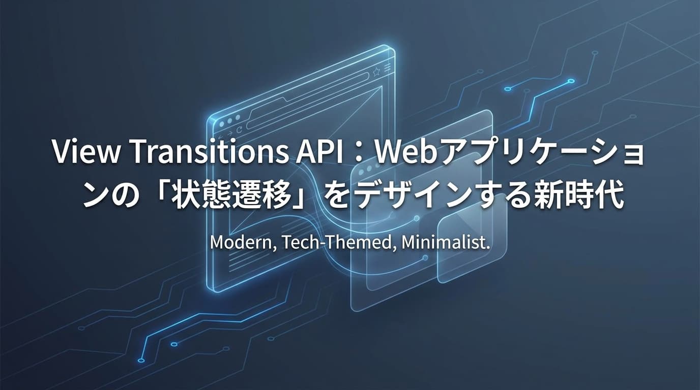 View Transitions API:Webアプリケーションの「状態遷移」をデザインする新時代