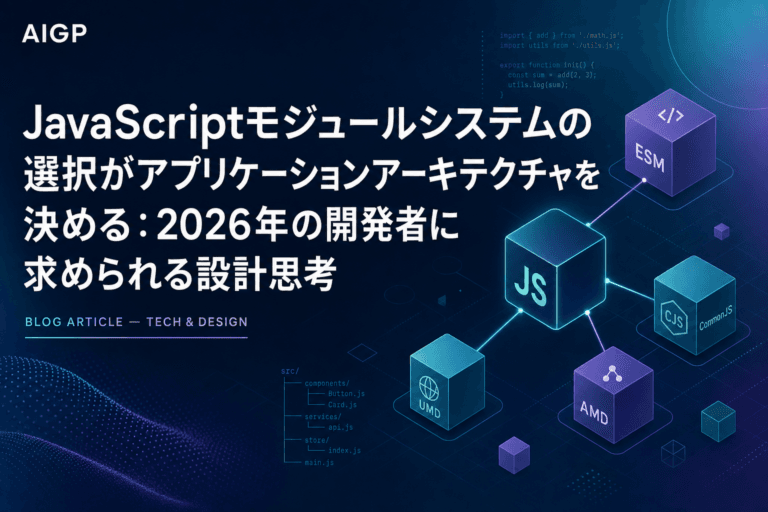 JavaScriptモジュールシステムの選択がアプリケーションアーキテクチャを決める:2026年の開発者に求められる設計思考