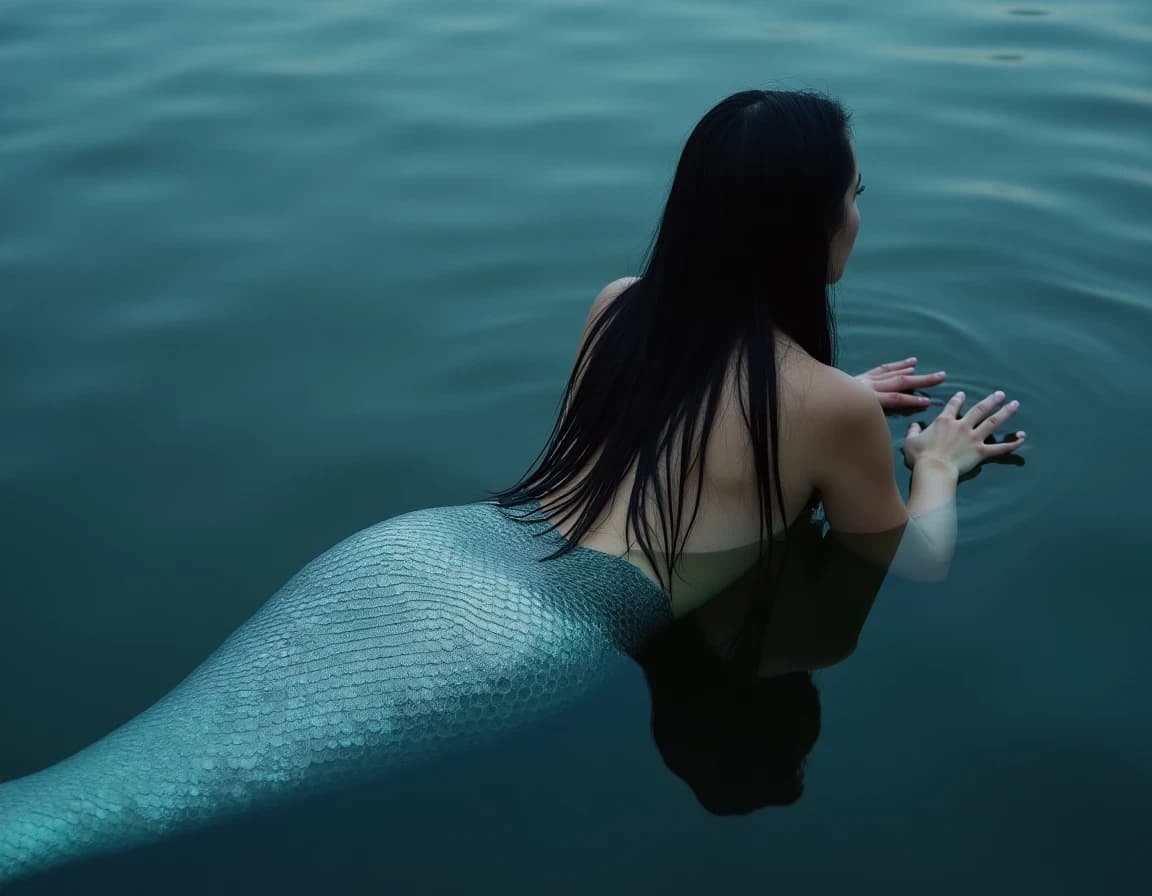 Moonlit Mermaid AI-Generated Image Prompt Example