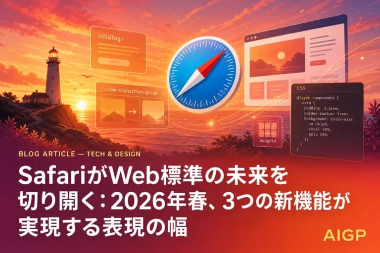 Safari対応で変わるCSS3機能:2026年春のWeb標準プロンプト作例