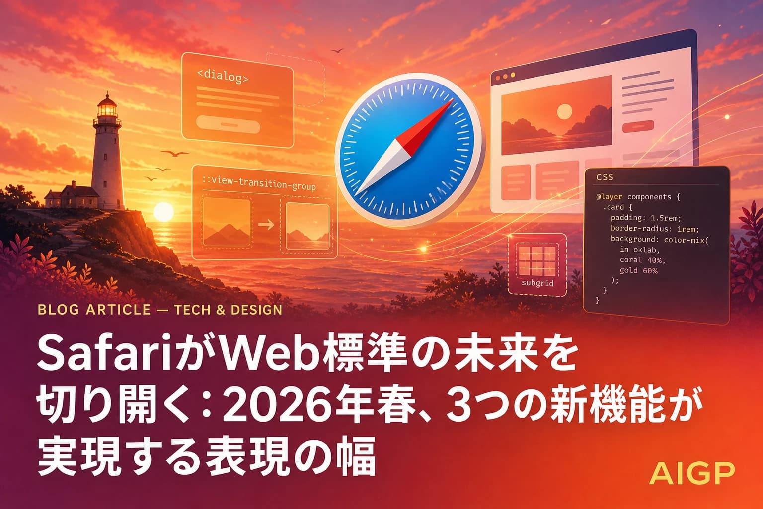 Safari対応で変わるCSS3機能:2026年春のWeb標準プロンプト作例