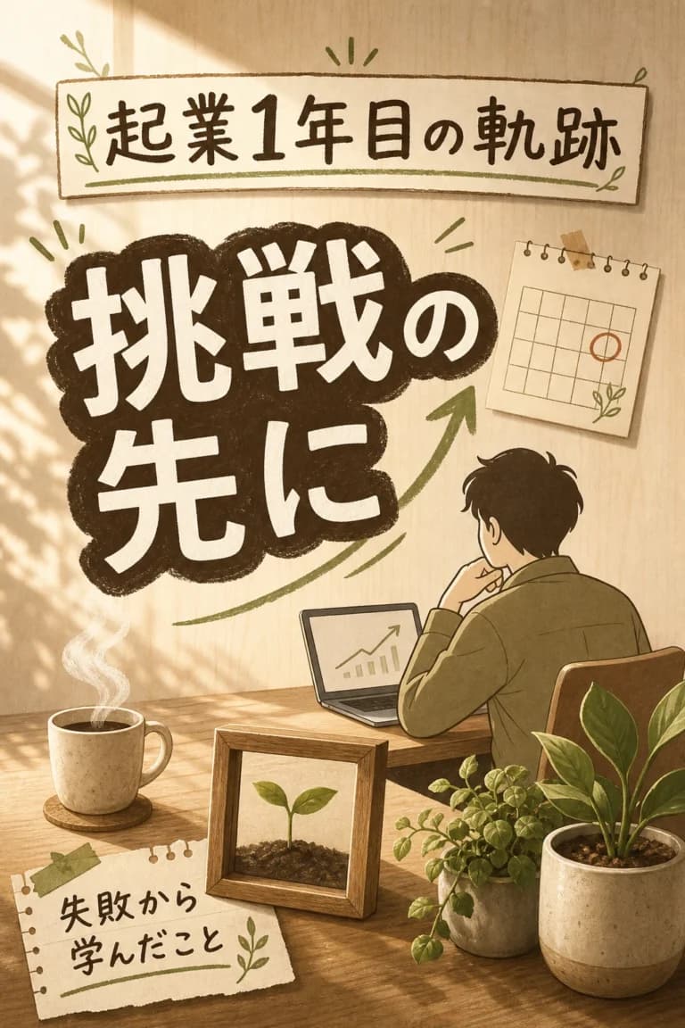 起業1年目LP縦型バナーのAI生成プロンプト作例