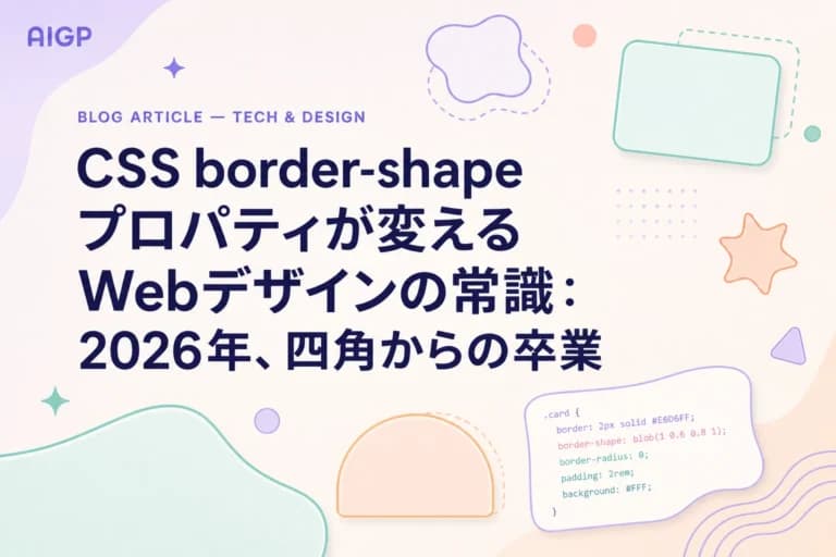 CSS border-shape プロパティが変えるWebデザインの常識:2026年、四角からの卒業
