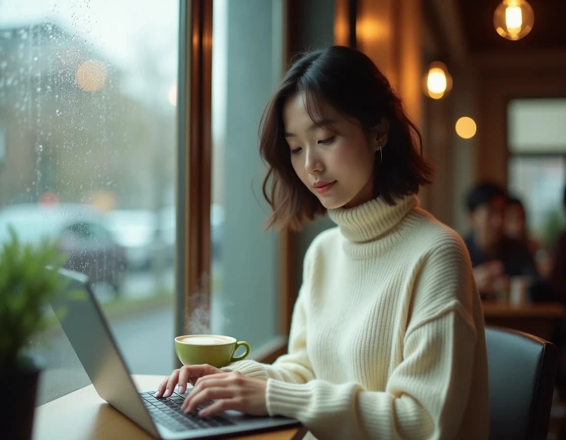 雨音とキーボード、窓辺の旅人