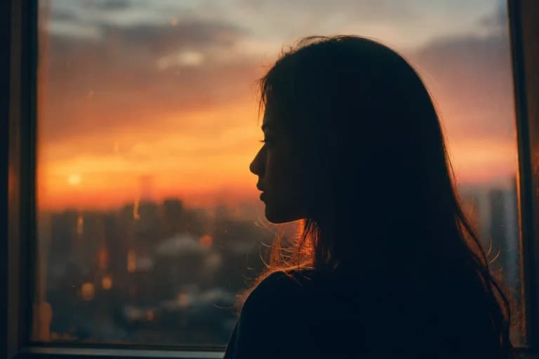 届く、ガラス越しの夕焼け
