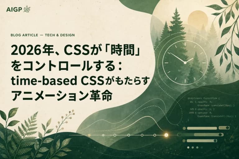 2026年、CSSが「時間」をコントロールする:time-based CSSがもたらすアニメーション革命